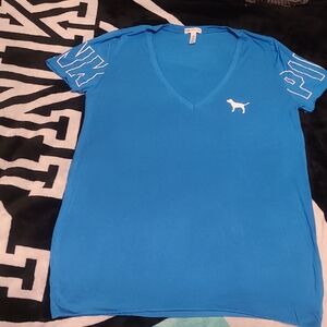 Blue PINK V-Neck T-Shirt